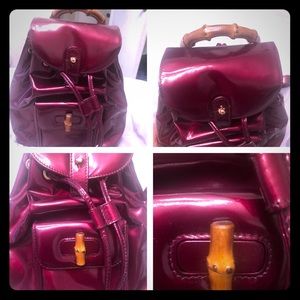TRADED gucci mini bamboo backack Red Wine color